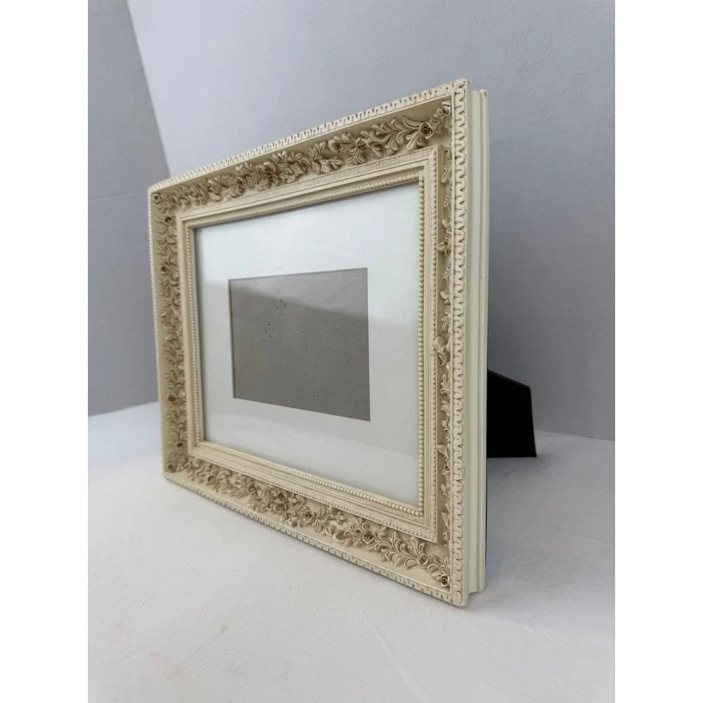 Vintage Ornate Cream Floral Picture Frame Victorian Style Tabletop Wall Decor‎